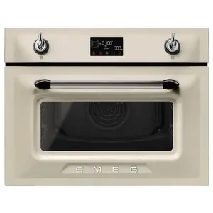 Comparateur de prix : SMEG Micro ondes Combiné SO4902M1P, Victoria crème, Combiné
