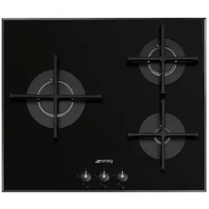 Smeg Linea PV163B3 plaque Noir Intégré 60 cm Gaz 3 zone(s) pas cher
