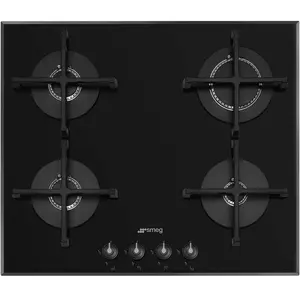 Comparateur de prix : SMEG Plaque gaz PV164B3, Linéa, 4 foyers, Verre, Thermocouples