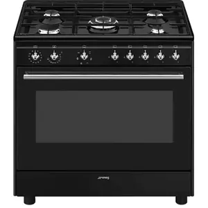 Smeg Concert CX91GMBL cucina Cucina freestanding Elettrico Gas Nero A pas cher