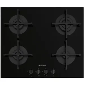 SMEG Plaque gaz PV264B, 4 foyers, Semi-affleurant ou affleurant pas cher