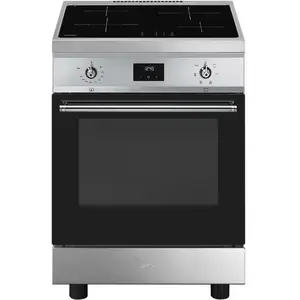 SMEG CUISINIÈRE C6IMXT2 SINFONIA 4 INDUCTIONS INOX/ VERRE NOIR pas cher