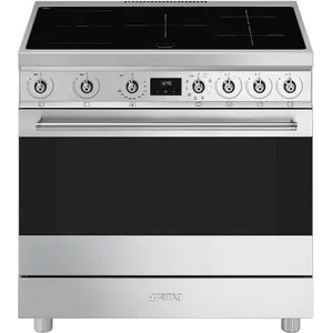 Comparateur de prix : Smeg Cuisine Vitrocéramique Avec Four C9imx2 Induction 90 Cm 5 Feux