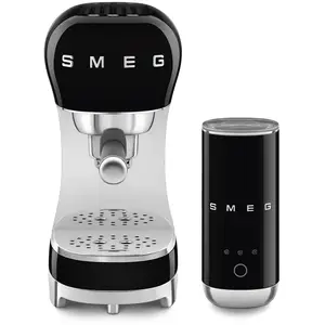 Machine à café et mousseur à lait vintage Noir Smeg pas cher