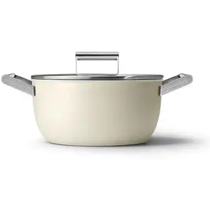Comparateur de prix : Faitout 24cm crème avec couvercle Smeg
