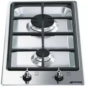 smeg - table domino gaz 31cm 3350w inox - pgf32g pas cher