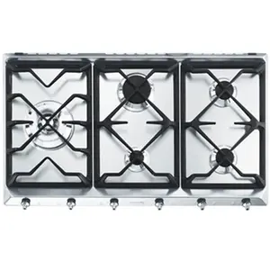 Smeg SE97GXBE5 plaque Acier inoxydable Intégré Gaz 5 zone(s) pas cher