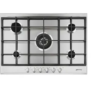Smeg p272xgh plaque acier inoxydable intégré (placement) gaz 5 zone(s) pas cher