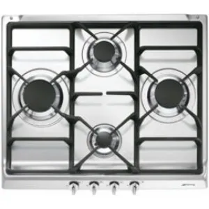 Table de cuisson au gaz SMEG S 60 GHS - 4 foyers - Inox - Sécurité gaz pas cher