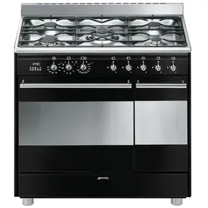 piano de cuisson SMEG SCB92PN8 5 foyers double fours pas cher