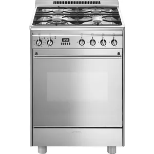 Comparateur de prix : Smeg - cuisinière gaz 60cm 70l 4 feux inox  gp61x9 - elite gp61x9