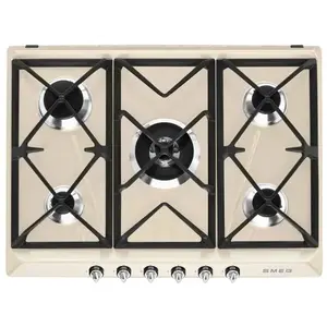 Comparateur de prix : Plaque de cuisson à gaz Smeg Victoria SR975PGH 5 zones 70 cm crème