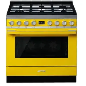 Comparateur de prix : Smeg PORTOFINO 90cm MIXTE JAUNE CPF9GPYW