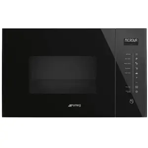 Comparateur de prix : Smeg Micro ondes Grill Encastrable FMI125N, 25 litres, Gril, Niche de 38 cm