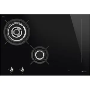 Comparateur de prix : Smeg Smeg PM3743D Table de cuisson mixte induction et gaz Noir - 4 foyers