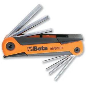 Beta 96/BGS7 - Jeu de 7 clés mâles 6 pans coudées (art. 96)Vendu parbikeinn