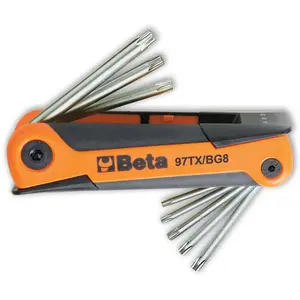BETAUTENSILI Kit de clés Torx Multitool 8 pièces Noir Beta - Tailles T9-T40