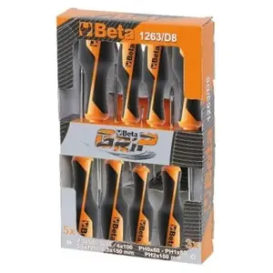 Beta Jeu de 8 tournevis plats et Phillips Betagrip 1263/D8 BETA 012630008