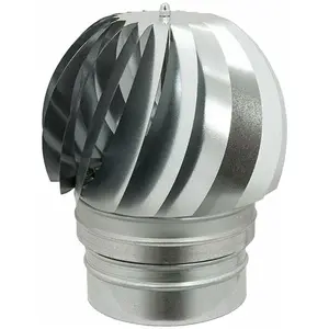Aspire-fumées rotatif rond en tôle galvanisée 20 cm conduit de cheminé...