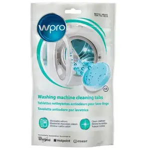 Comparateur de prix : Whirlpool Pack de 3 tablettes nettoyantes antiodeurs Wpro pour lave-linge