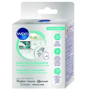 Détartrant 3 en 1 lave-linge & lave-vaisselle Wpro 6 sachets pas cher