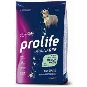 Dog Prolife Grainfree Sensitive medium/large poisson et pomme de terre - 10 kg pas cher