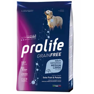 10 kg Dog Prolife Adult M/L Grain Free Sole Fish&Potato nourriture pour chien sèche