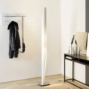 Kundalini kdln Lampe sur pied Shakti, chrome, blanc satiné, hauteur 200 cmVendu parluminaire