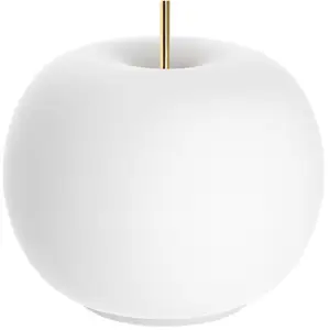 Kundalini kdln Lampe de table LED Kushi, blanc/laiton, Ø 17 cm, verre pas cher