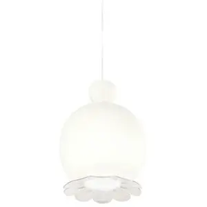 Comparateur de prix : KDLN OPYO-Suspension Verre opalin/Métal Ø22cm