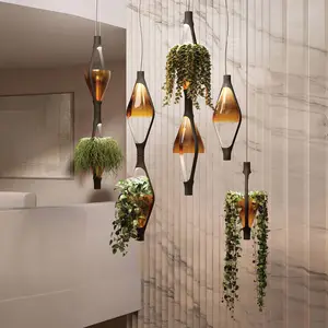 Kundalini kdln Suspension LED Viceversa, verre ambre, à 2 lampesVendu parluminaire