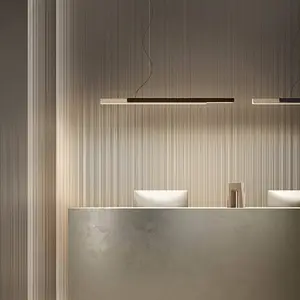 Kundalini kdln Suspension Dala linéaire, blanc sable/bois, 3 000 K 150 cm