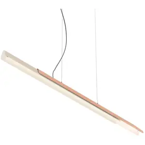 Kundalini kdln Suspension Dala linéaire, blanc sable/cuivre 3 000 K 150 cm
