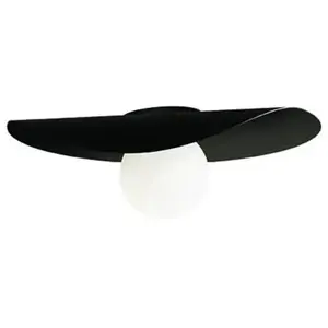 Kundalini kdln Élément décoratif Flow Leaf, noir, Ø 35 cm, suspendu pas cher
