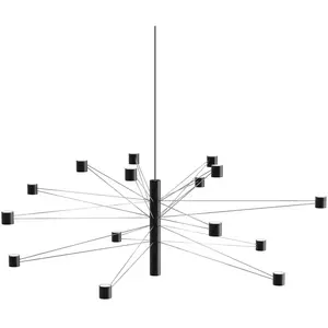 kdln Suspension LED POLAR 15.3, Ø 124 cm noir 15 lampes à intensité va...Vendu parluminaire