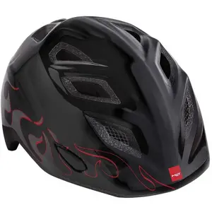 Comparateur de prix : Casque de vélo pour enfant - MET - Elfo Black Flames 46-53 cm - Noir - Flammes noires