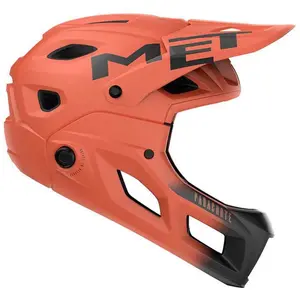 Casque avec mentonniere amovible met parachute mcr mips orange noir pas cher
