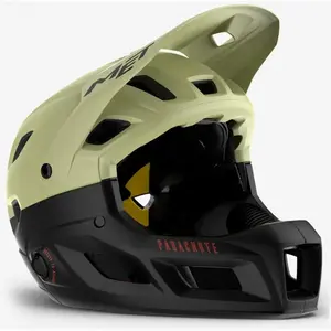 Casque avec mentonniere amovible met parachute mcr mips vert noir pas cher