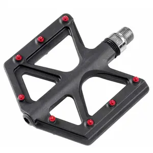 FOXCUP Pédales BMX-VTT descente alu fibre de carbone filetage 9-16 avec picotes rouge P2R TUVendu parbikeinn