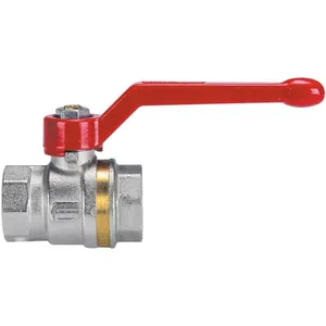 Robinet à sphère en laiton - femelle / femelle - 1 pouce Effebi aster - levier aluminium rouge