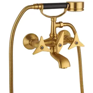 Mitigeur de bain externe couleur laiton brossé avec douchette Mamoli Gio Ponti 1030F214002G Laiton brossé pas cher