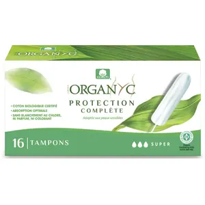 Comparateur de prix : Organyc, Tampons 100% coton bio certifié SUPER - 1 boîte de 16 tampons
