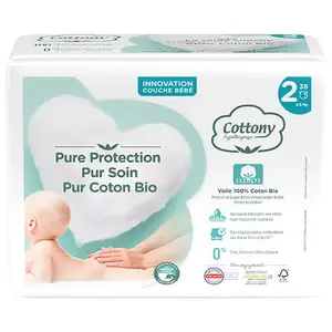 Comparateur de prix : Cottony Couches avec du Coton Bio 38 Couches Taille 2 (3-6 kg)
