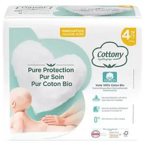Comparateur de prix : Cottony Couches Bébé 100% Coton T4 7-18kg 28 unités