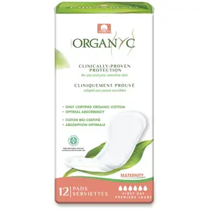 Comparateur de prix : Organyc Maternité Serviette Premiers Jours Coton Bio 12 unités