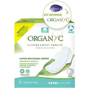 Comparateur de prix : Organyc Serviettes Flux Extra Nuit | 7 pièces