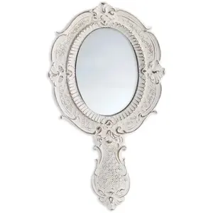 Miroir en résine blanche 23 cm pas cher