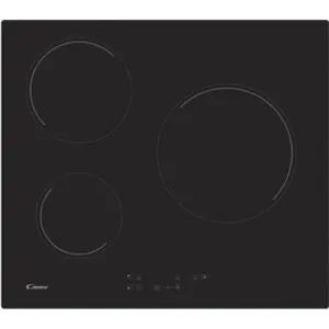 Comparateur de prix : Candy - table de cuisson vitrocéramique 60cm 3 feux 5500w noir ch63ct -