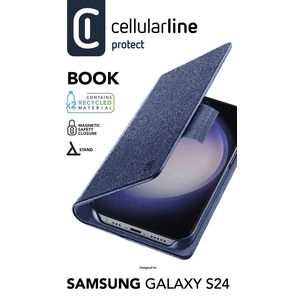 Cellularline Book Case - Coque Samsung Galaxy S24 (Bleu Marine) pas cher