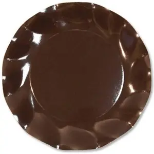 RueDeLaFete 10 ASSIETTES PLATES MARRON 27CM Marron, chocolat pas cher